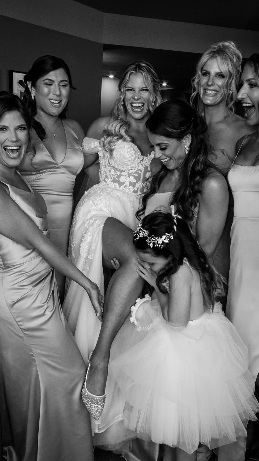 Alyssa walking the aisle in her gown