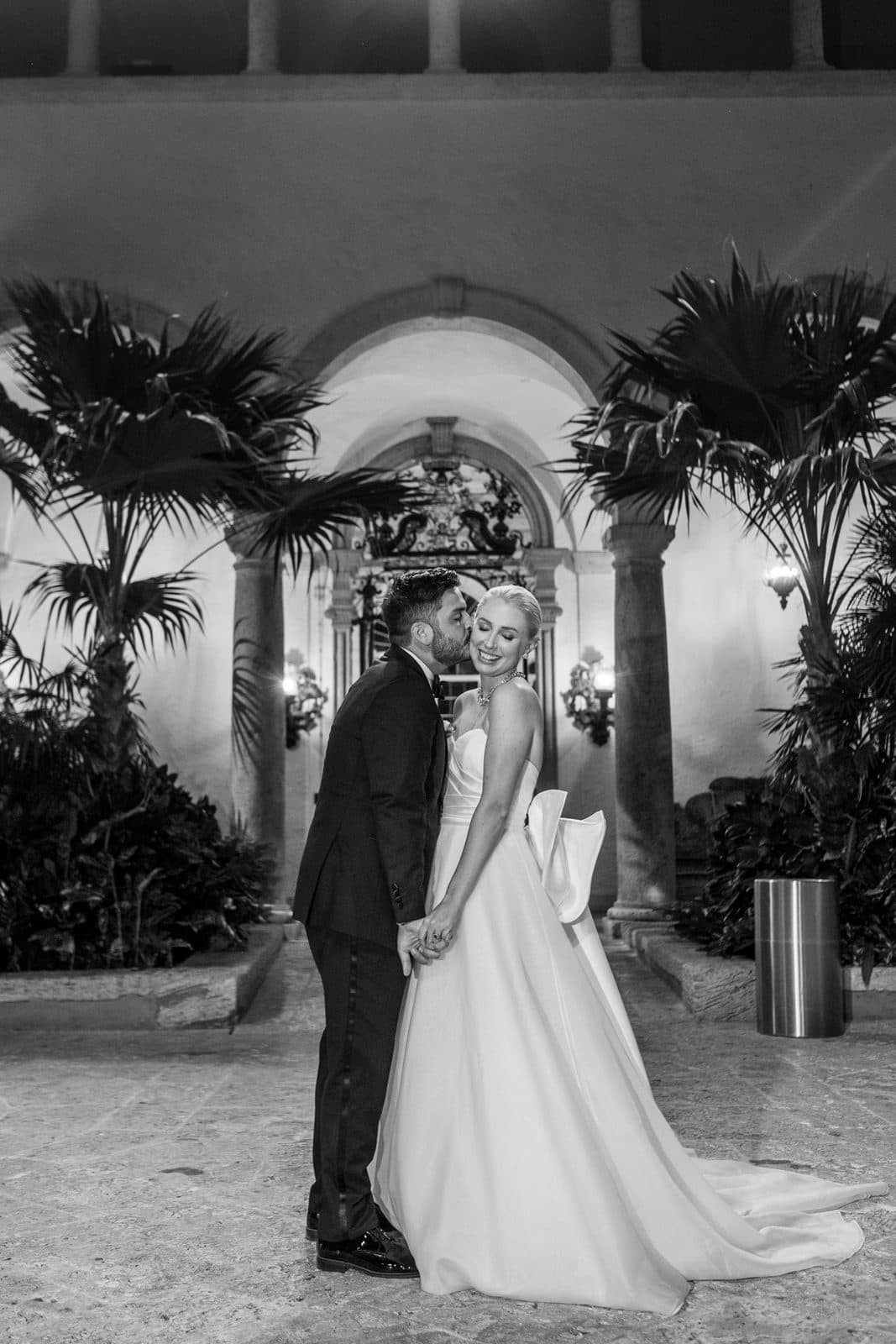 A black and white portrait of Amy and Chris